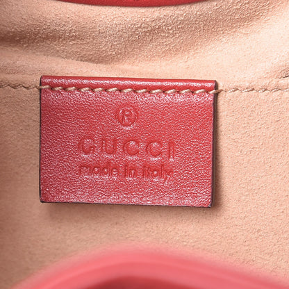 Gucci Calfskin Matelasse Sylvie Web GG Marmont Bucket Bag Hibiscus Red 7 of 8