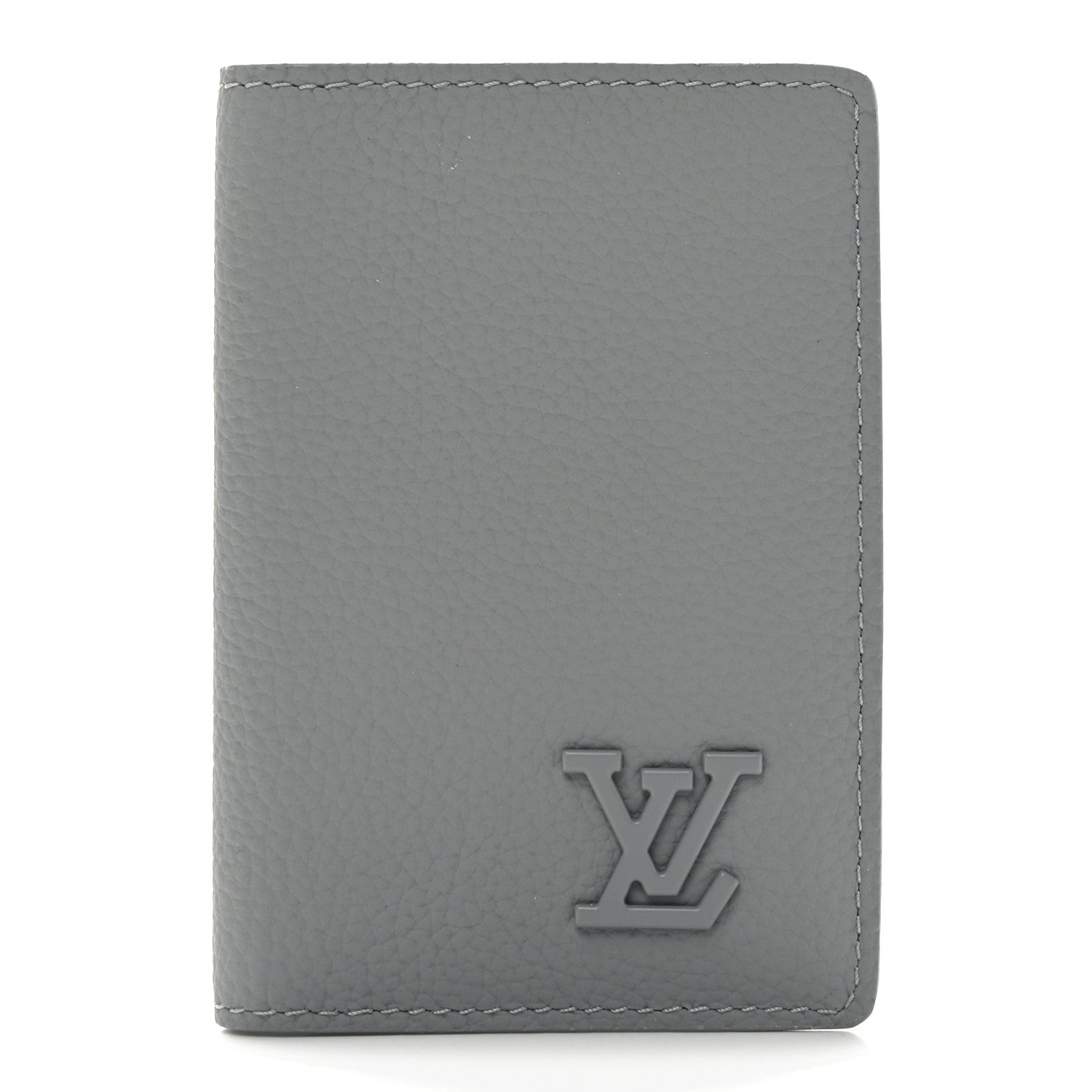 Louis Vuitton Grained Calfskin Aerogram Pocket Organizer Gray 1 of 6