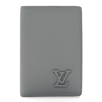 Louis Vuitton Grained Calfskin Aerogram Pocket Organizer Gray 1 of 6