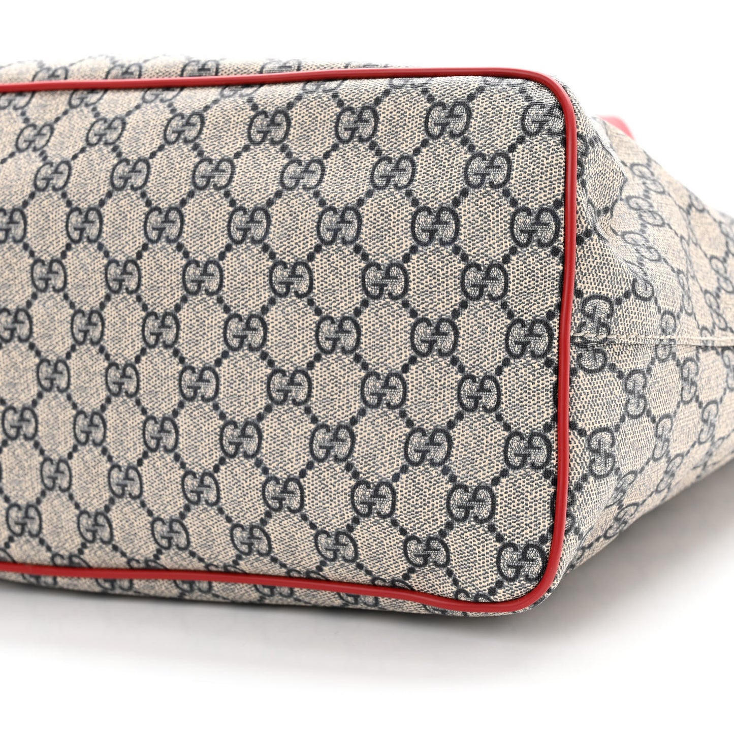 Soft GG Supreme Monogram Medium Crossbody Tote Beige Black Red