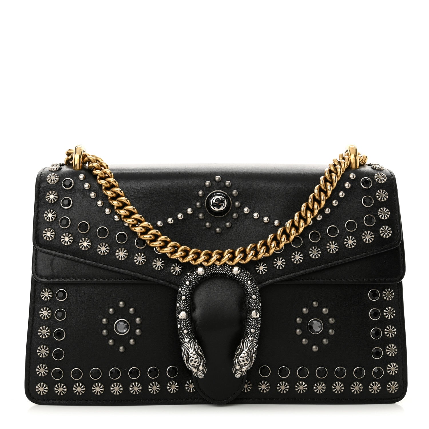 Gucci Calfskin Studded Small Dionysus Shoulder Bag Black 1 of 14
