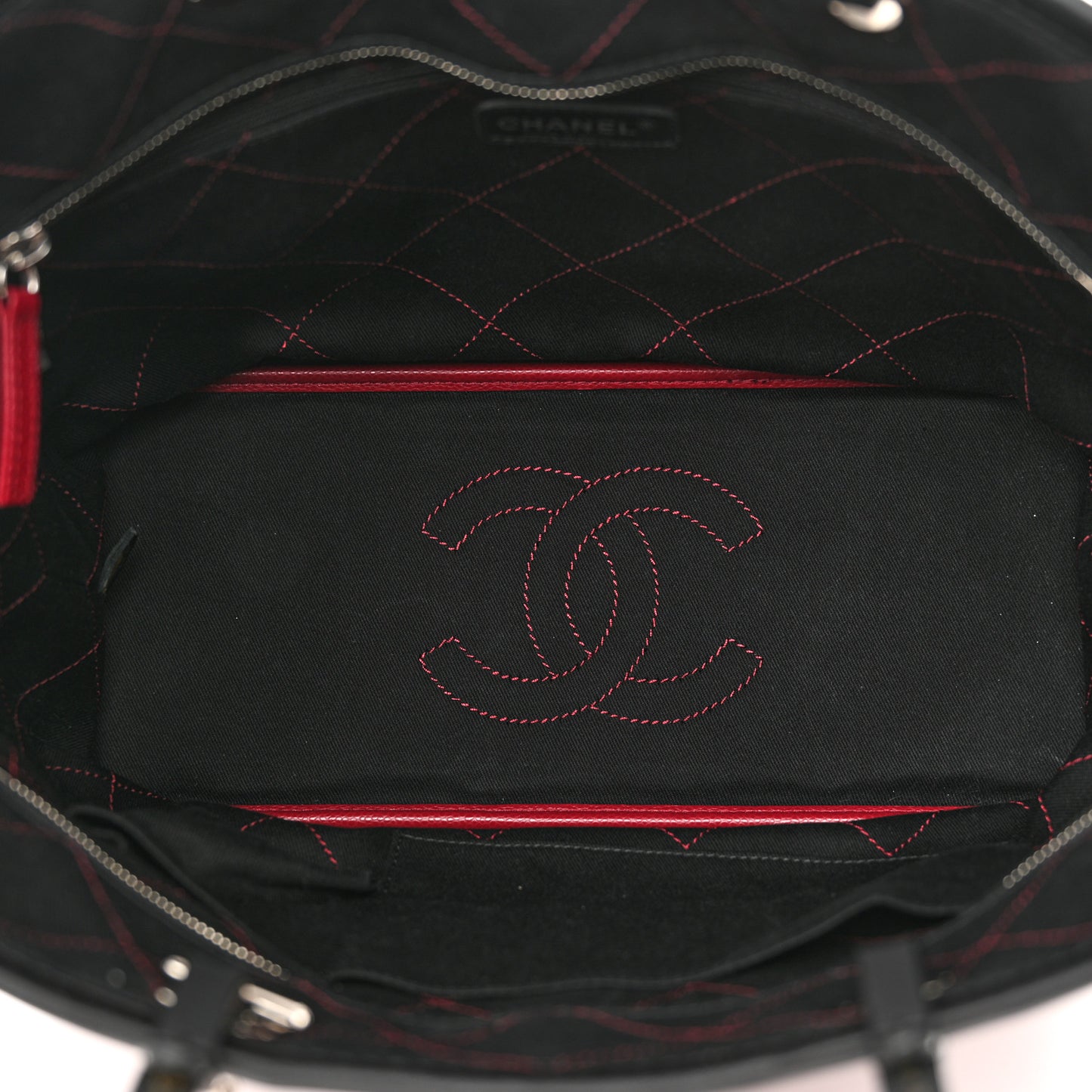 Grained Calfskin Shopping Fever Tote Red