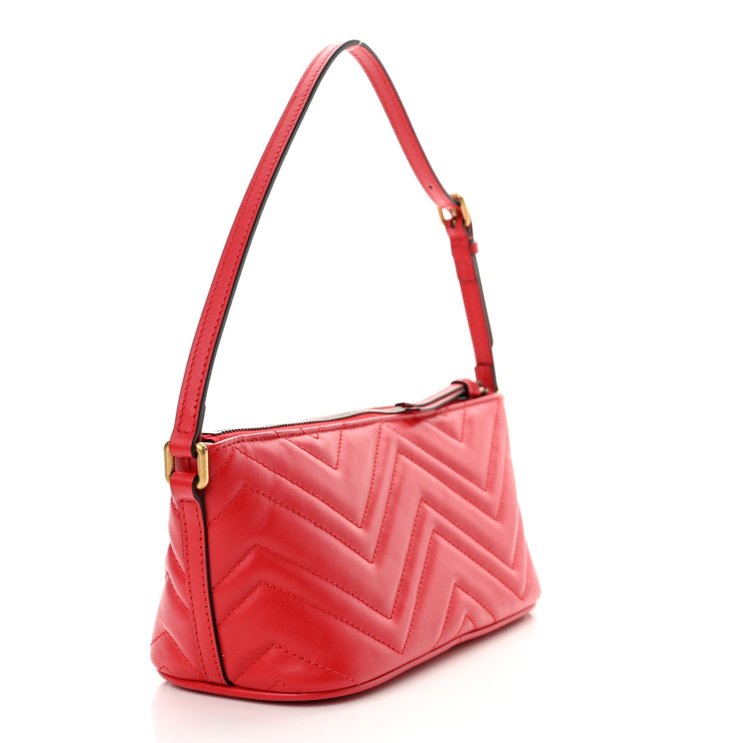 Calfskin Matelasse Chevron GG Marmont Sling Shoulder Bag Rosso