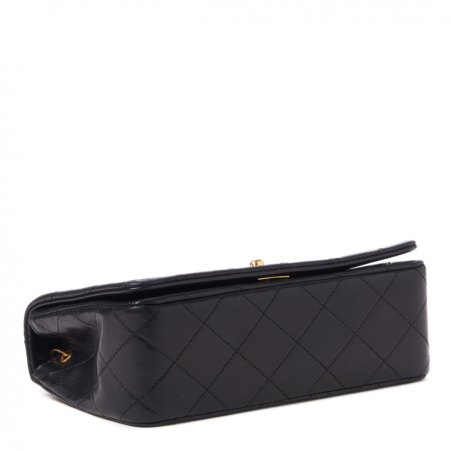 Lambskin Quilted Small Single Flap Black