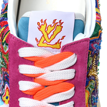 Louis Vuitton Suede Sequin Monogram Mens LV Ollie Sneakers 9 Yellow Multicolor 8 of 9