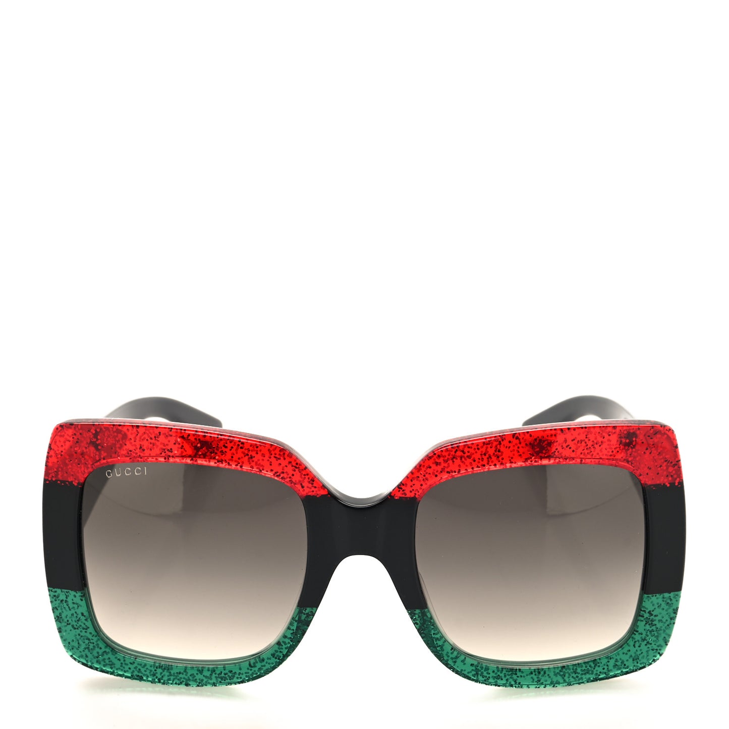 Acetate Square Frame Sunglasses GG0083S Glitter Red Black Green