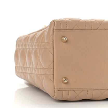 Christian Dior Lambskin Cannage Medium Lady Dior Beige 7 of 13