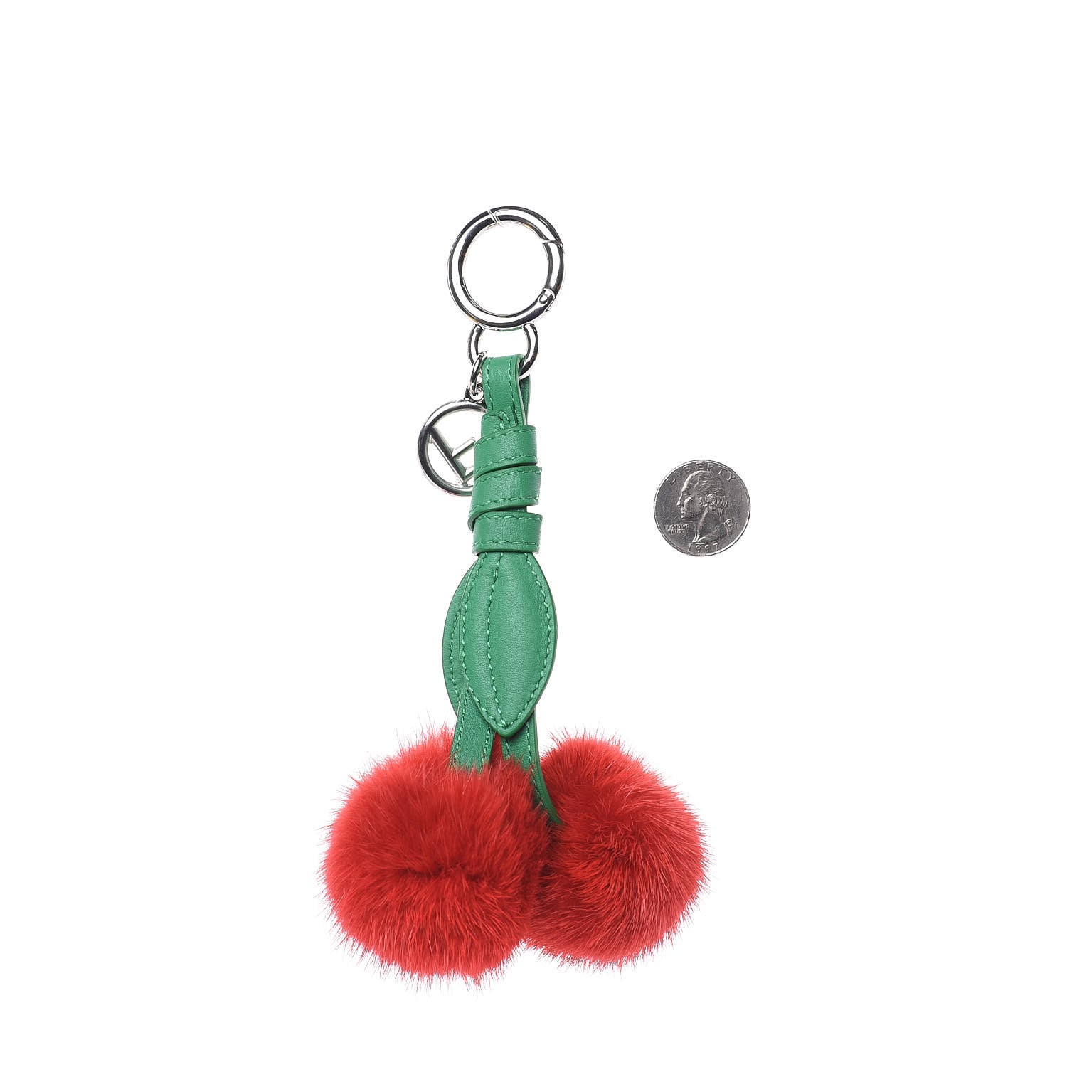 Fendi Mink Fur Vitello Dolce F is Fendi Cherry Bag Charm