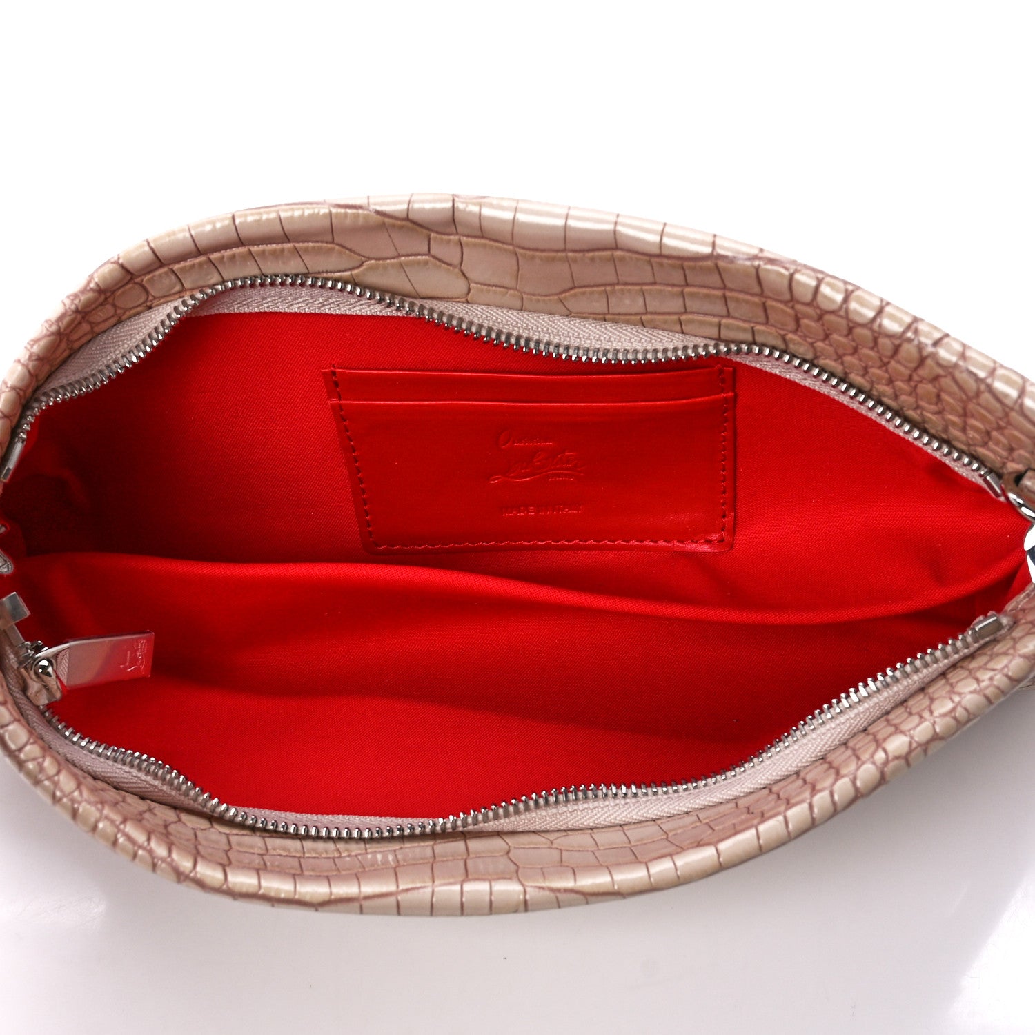 Christian Louboutin Loubitwist Crocodile Embossed Clutch Leche 5 of 10