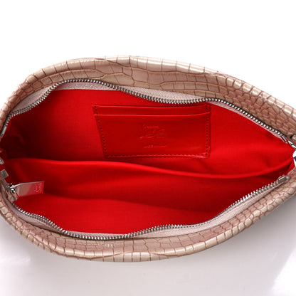 Christian Louboutin Loubitwist Crocodile Embossed Clutch Leche 5 of 10