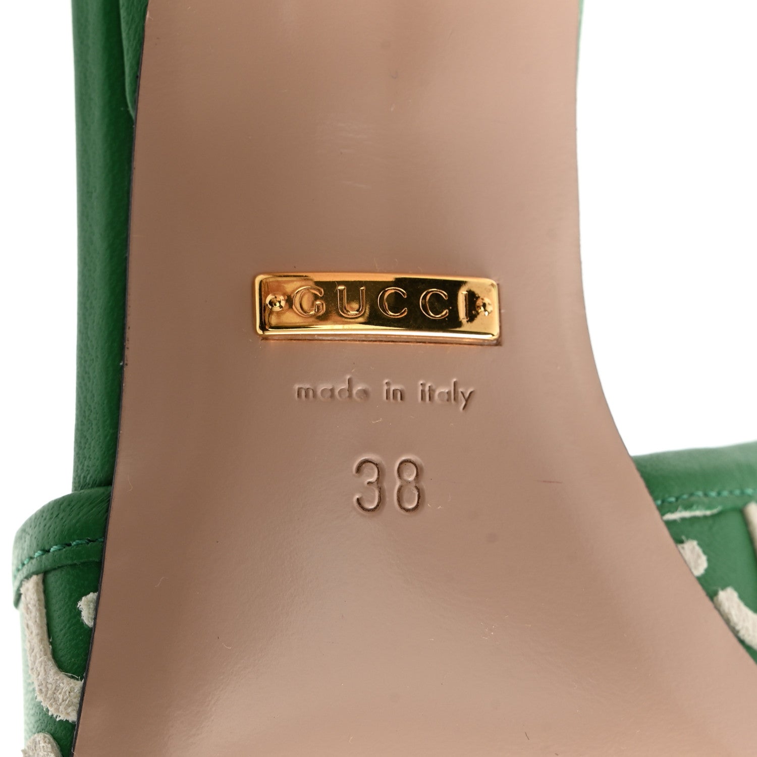 Gucci X ADIDAS Nappa Charlotte Suede Monogram Jumbo GG Trefoil 75mm Slide Sandals 38 New Shamarock Ivoire 7 of 10