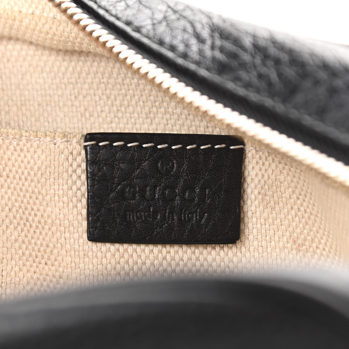 Pebbled Calfskin Small Soho Disco Bag Black