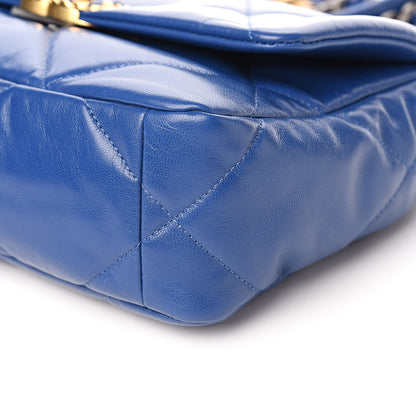 Chanel Goatskin Quilted Medium 19 Flap Dark Blue 9 of 10