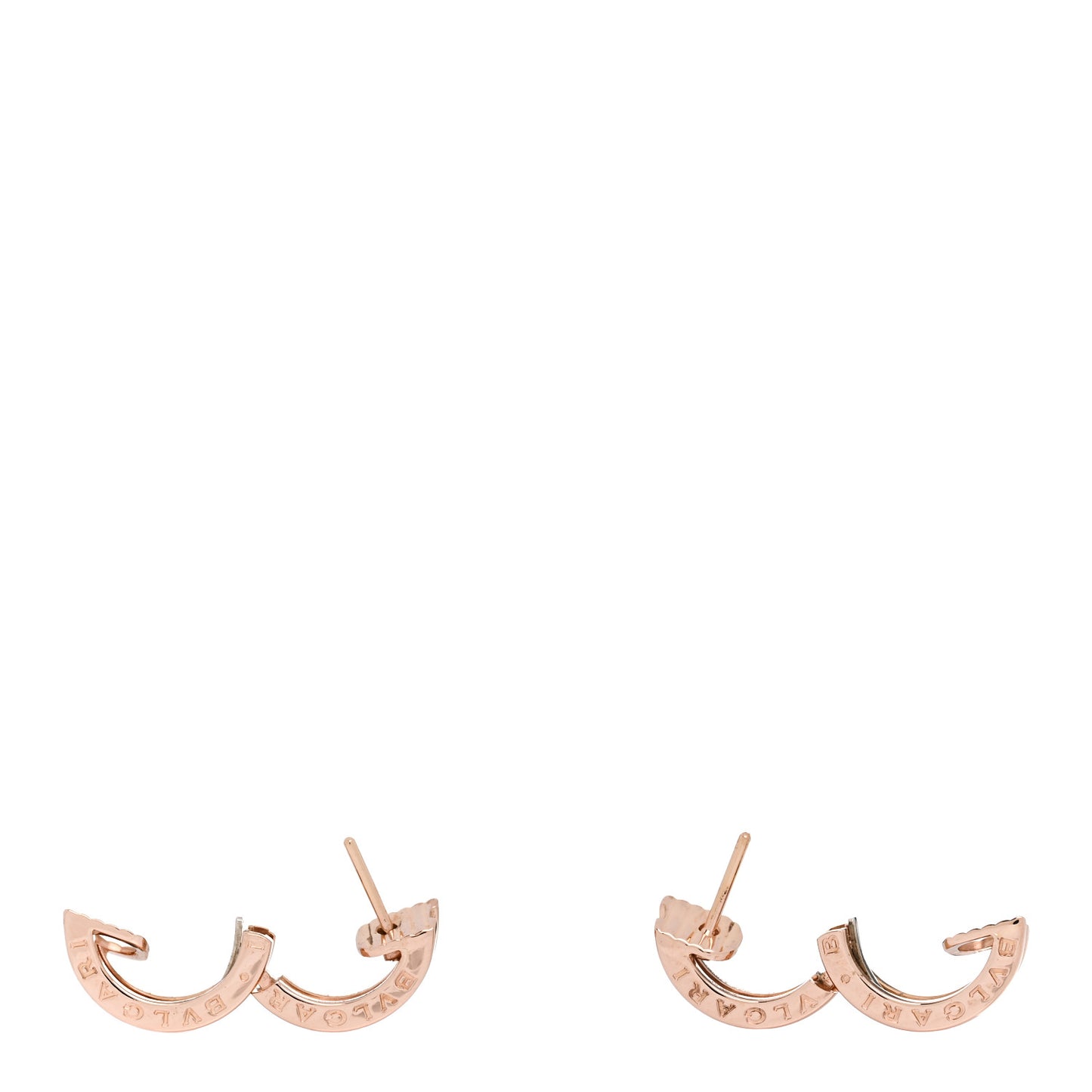 18K Rose Gold Diamond Small B.Zero1 Hoop Earrings