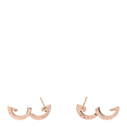 Bulgari 18K Rose Gold Diamond Small B.Zero1 Hoop Earrings 3 of 4