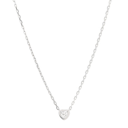 Cartier 18K White Gold Diamond D'Amour Heart Pendant Necklace 1 of 7