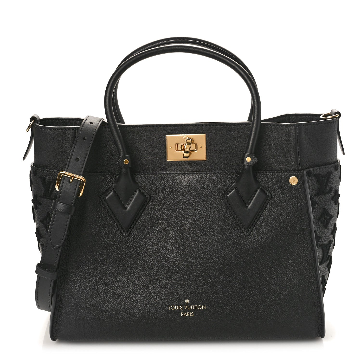 Louis Vuitton Calfskin Monogram Tufting On My Side Black 1 of 8