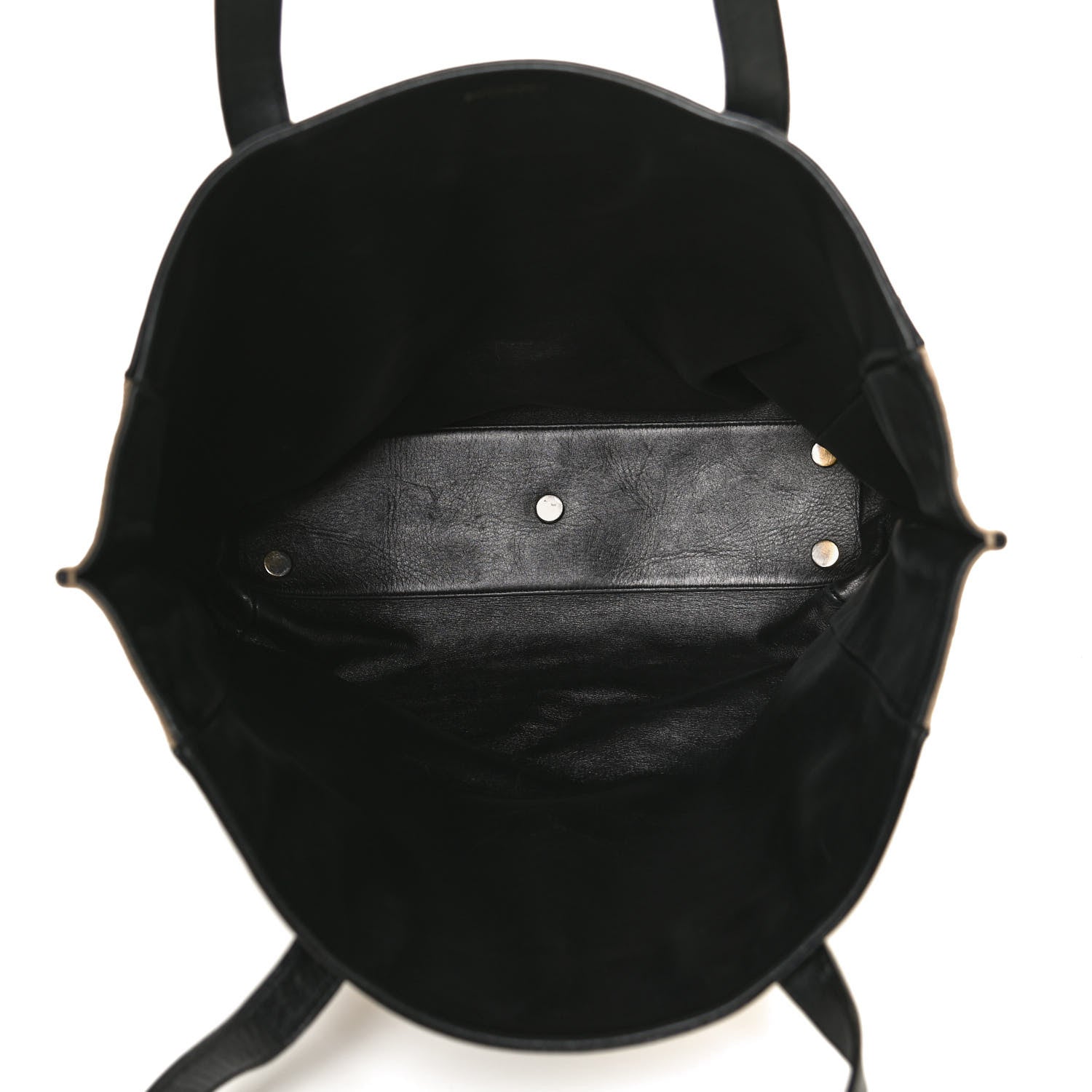 Saint Laurent Calfskin Canvas North South Reversible Shopping Tote Black 7 of 15