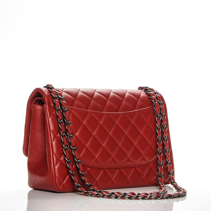 Chanel Lambskin Quilted Jumbo Double Flap Red 3 of 10