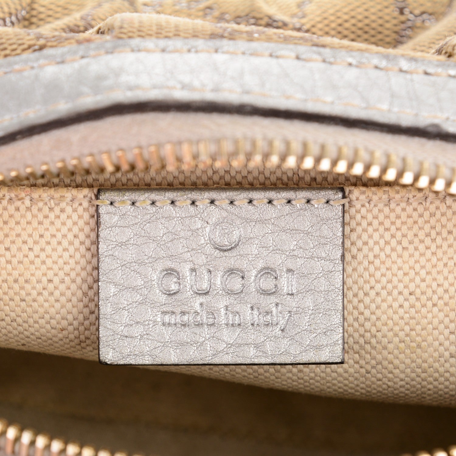 Gucci Monogram Medium Bamboo Cosmetic Case Silver 5 of 6
