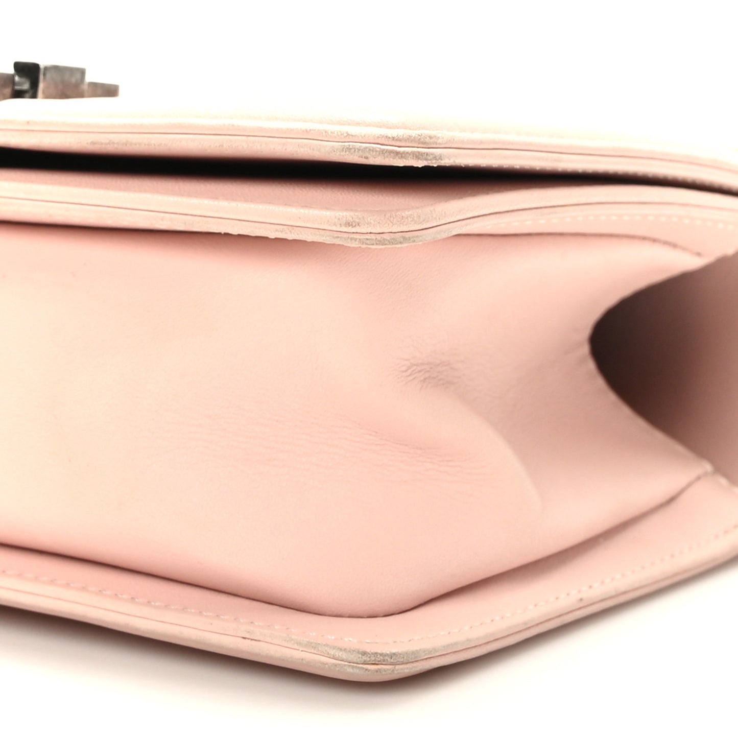 Lambskin Quilted Small Boy Flap Light Pink