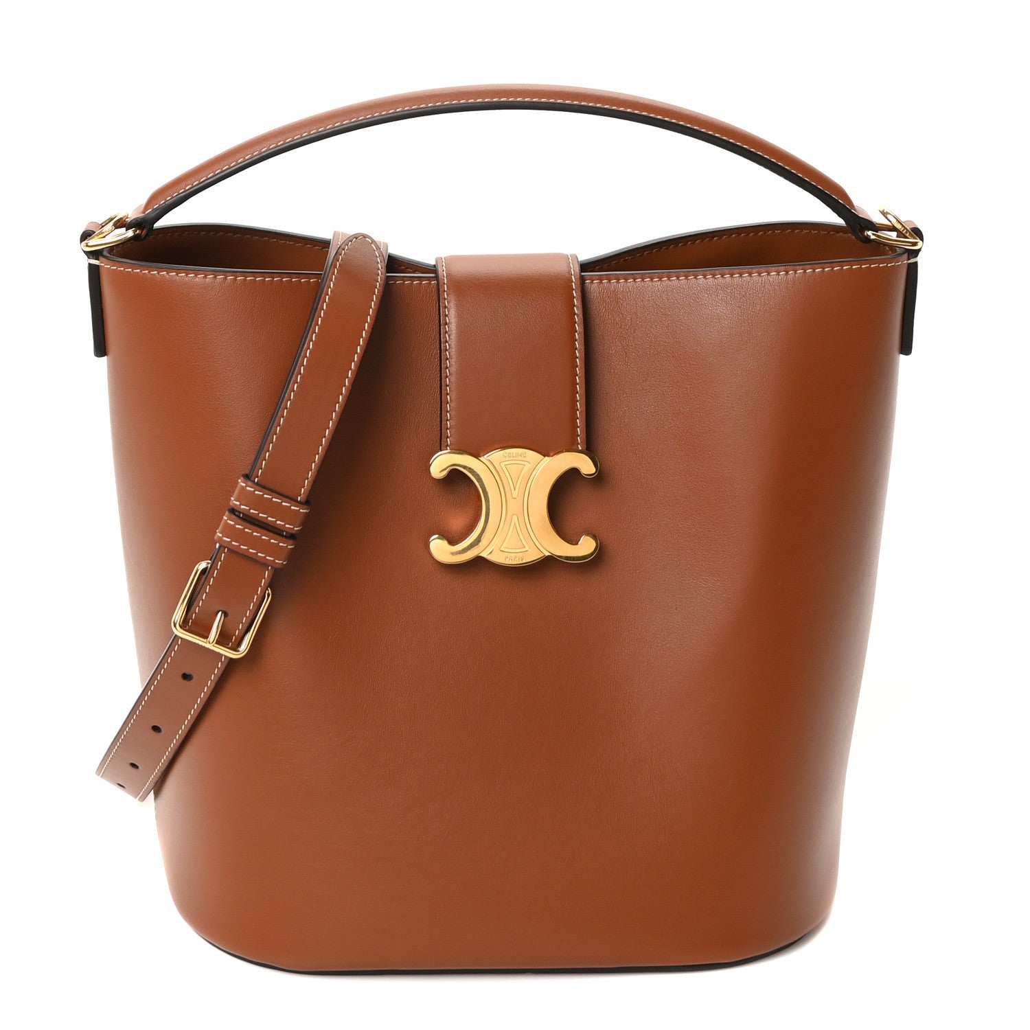 Celine Smooth Calfskin Triomphe Medium Louise Bag Tan 1 of 9