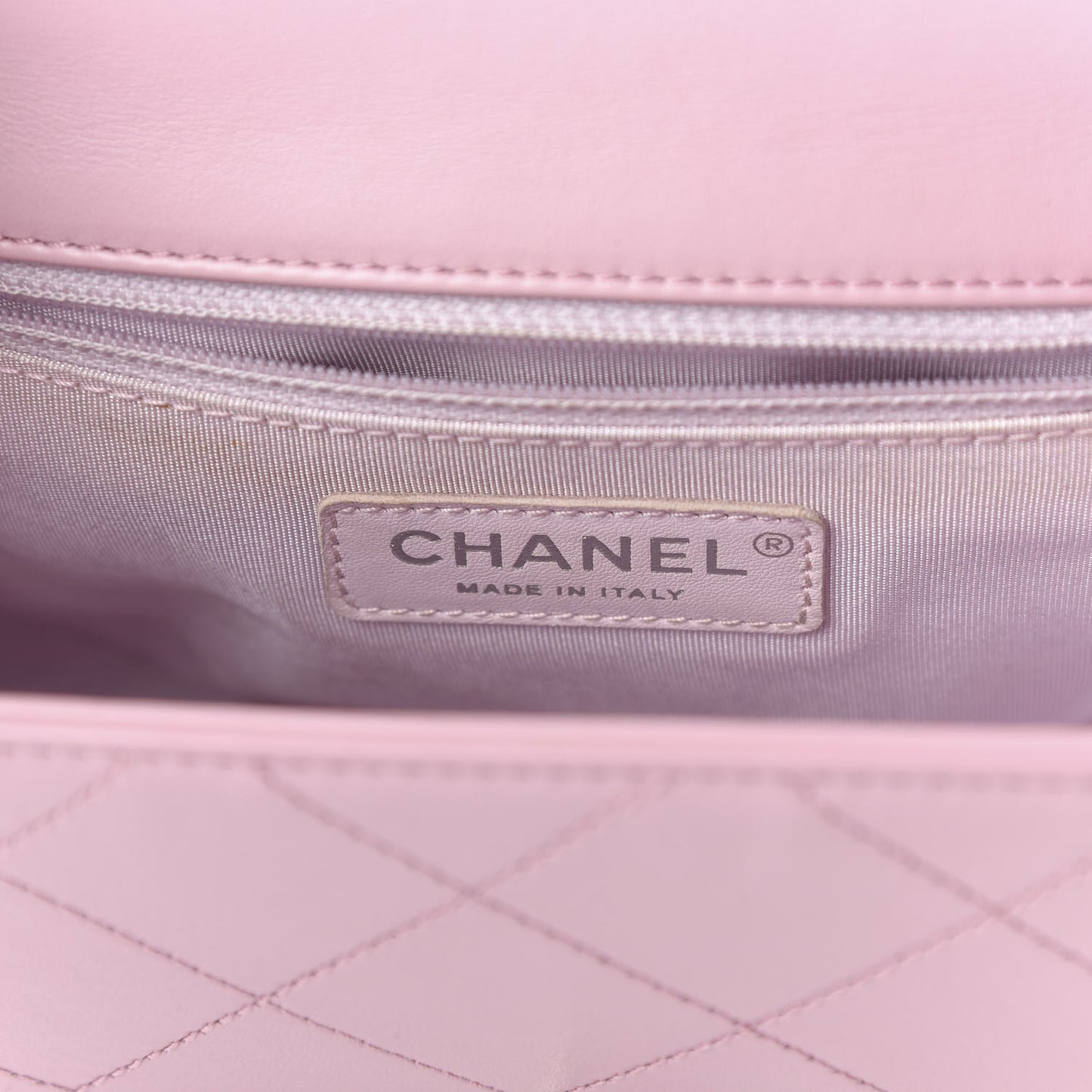 Calfskin Stitched Small Ring My Bag Flap Crossbody Pink