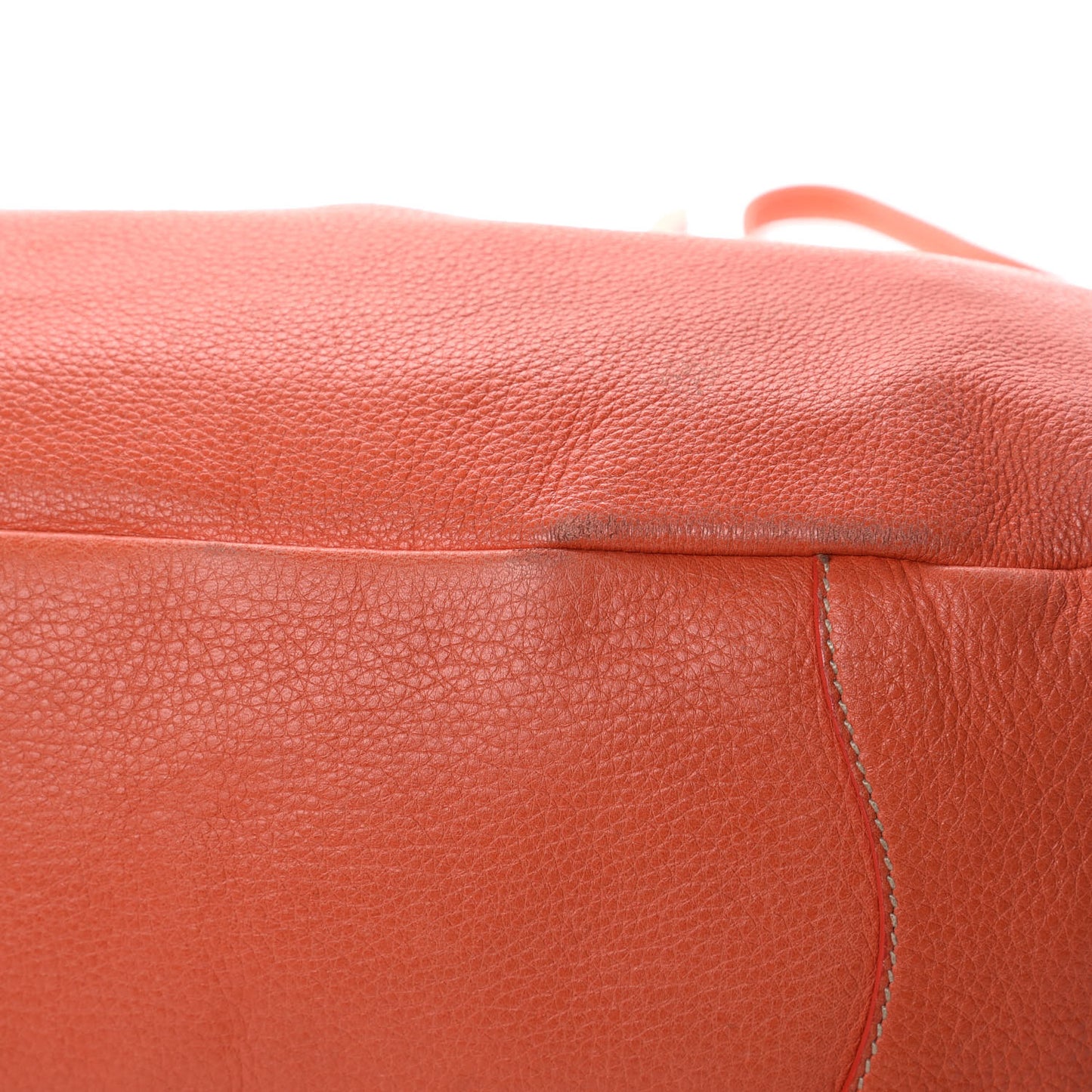 Cervo Deerskin Pleats Tote Corallo
