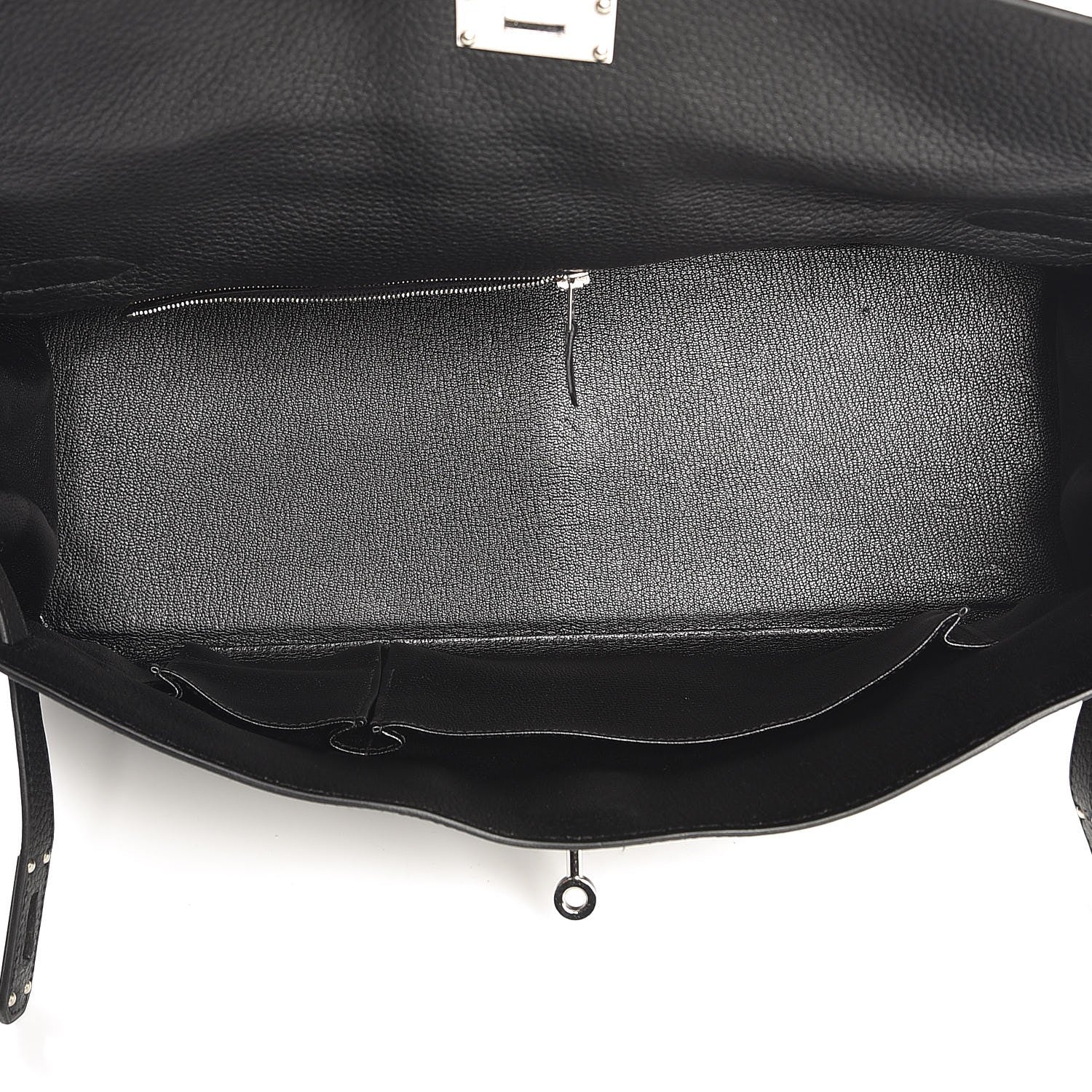 Hermes Taurillon Clemence Shoulder Kelly 40 Black 6 of 29