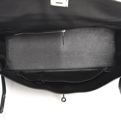 Hermes Taurillon Clemence Shoulder Kelly 40 Black 6 of 29
