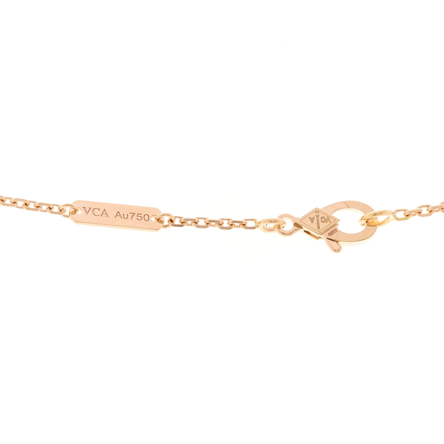 Van Cleef & Arpels 18K Rose Gold Diamond Silver Obsidian Vintage Alhambra Pendant Necklace 4 of 5