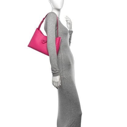 Salvatore Ferragamo Calfskin Intreccio Trifolio Shoulder Bag Hot Pink 2 of 11