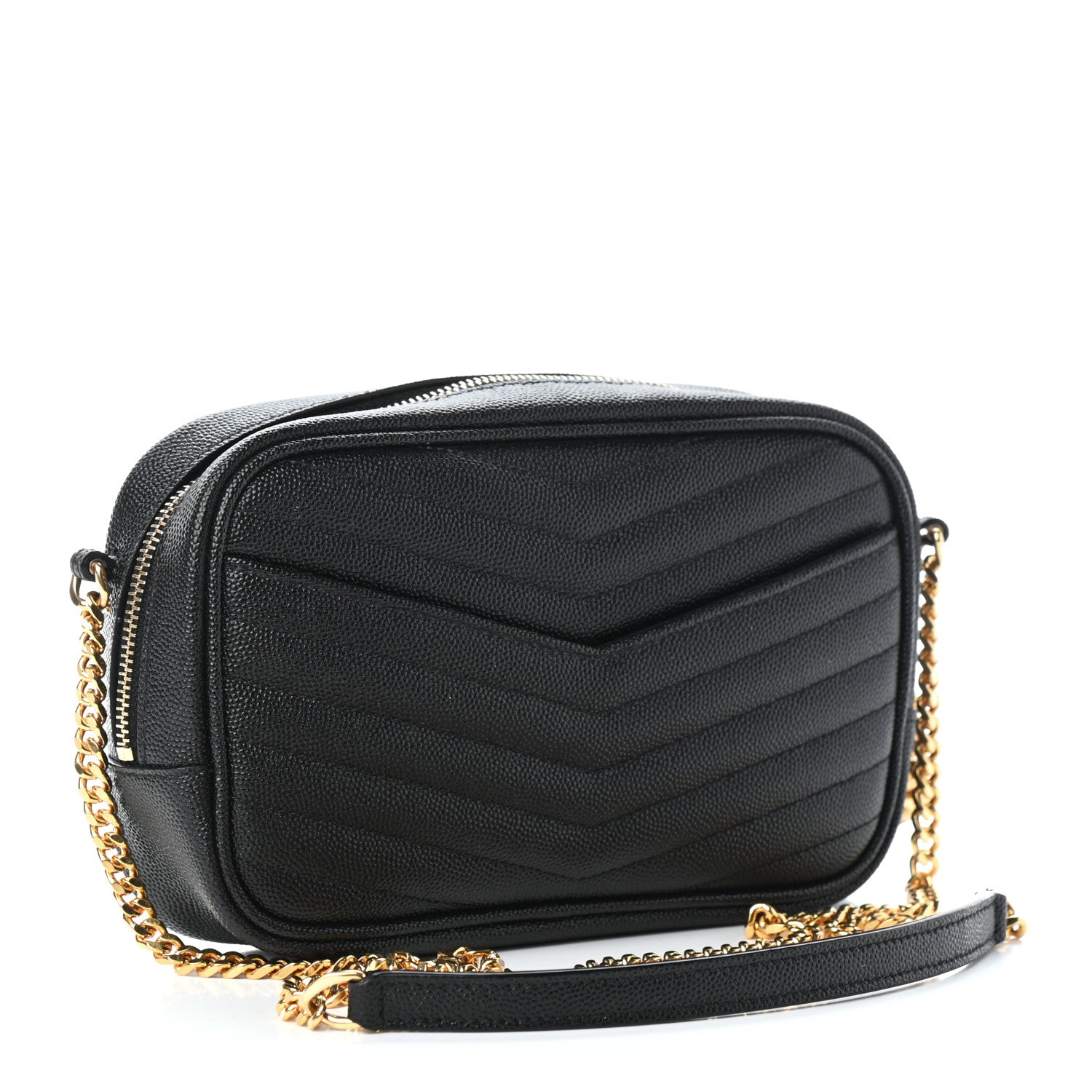 Saint Laurent Grain De Poudre Matelasse Monogram Mini Lou Camera Bag Black 3 of 8