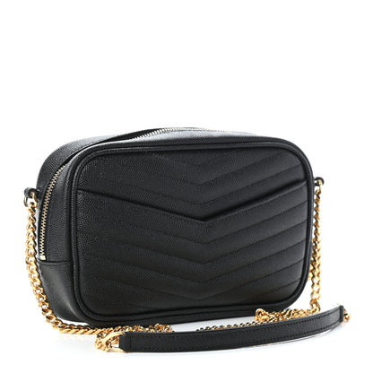 Saint Laurent Grain De Poudre Matelasse Monogram Mini Lou Camera Bag Black 3 of 8