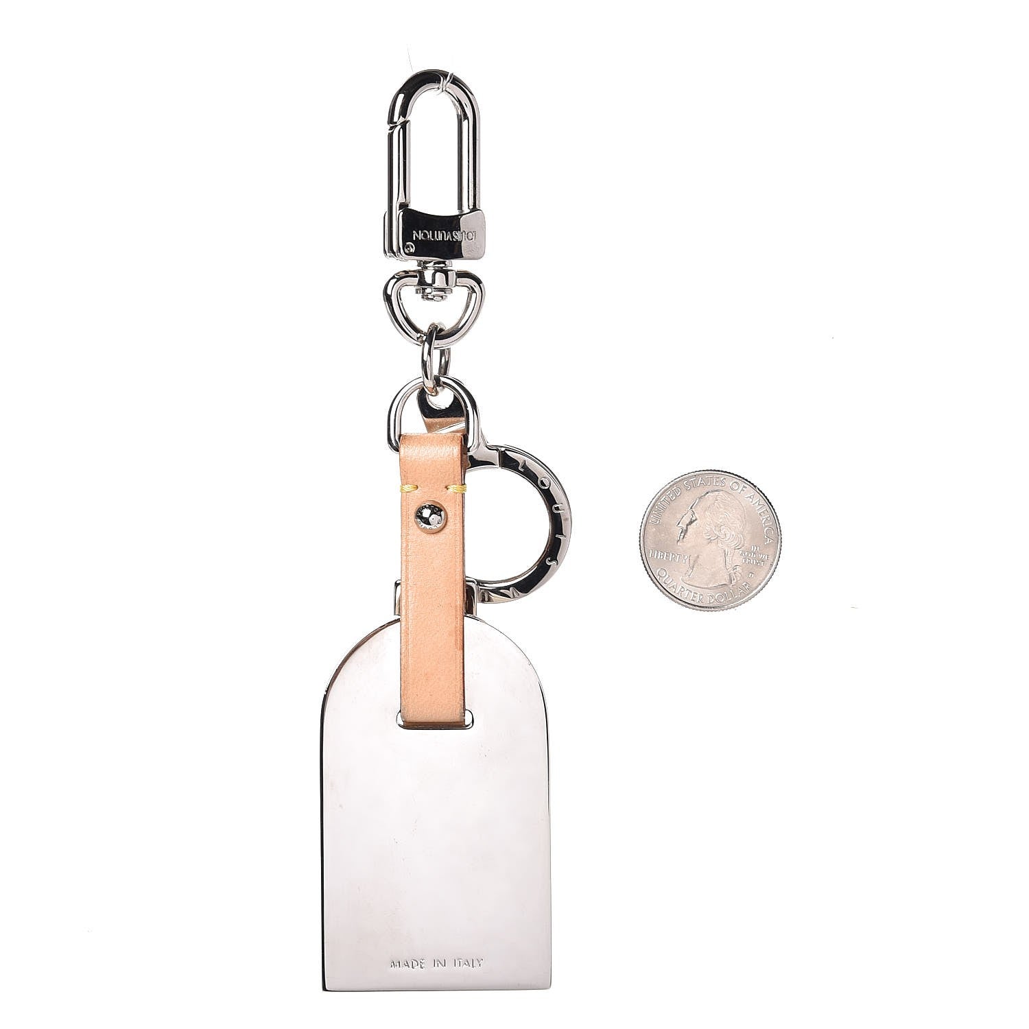 Louis Vuitton Metal Luggage Tag Key Holder Silver 2 of 7