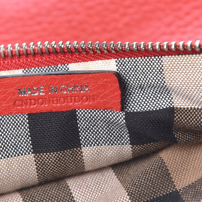Burberry Grainy Calfskin Check Embossed Wristlet Military Red 7 of 16