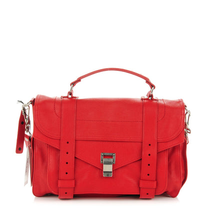 Proenza Schouler Lambskin Medium PS1 Satchel True Red 1 of 8