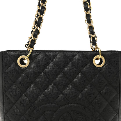 Chanel Caviar Quilted Petit Shopping Tote PST Black 8 of 11