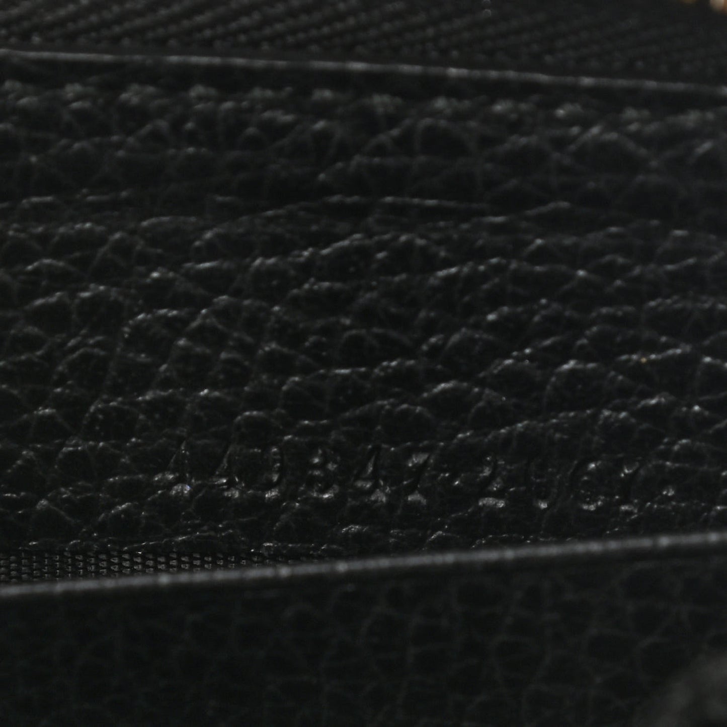 Dollar Calfskin GG Zip Around Wallet Black