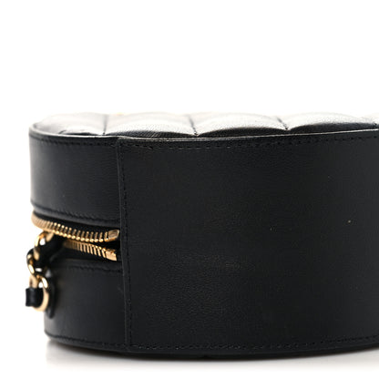 Chanel Lambskin Quilted Coco Bow Round Clutch With Chain Black 9 of 10