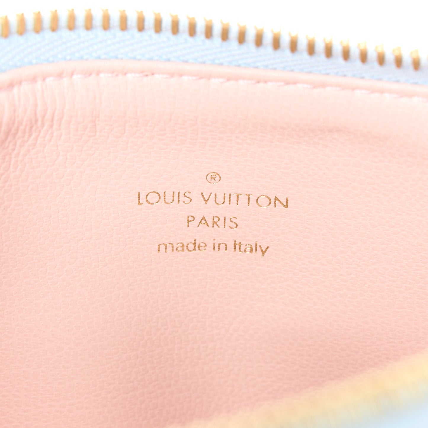 LOUIS VUITTON Metallic Lambskin Embossed Monogram Coussin BB Blue