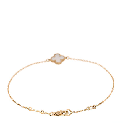 Van Cleef & Arpels 18K Yellow Gold Mother of Pearl Sweet Alhambra Bracelet 2 of 5