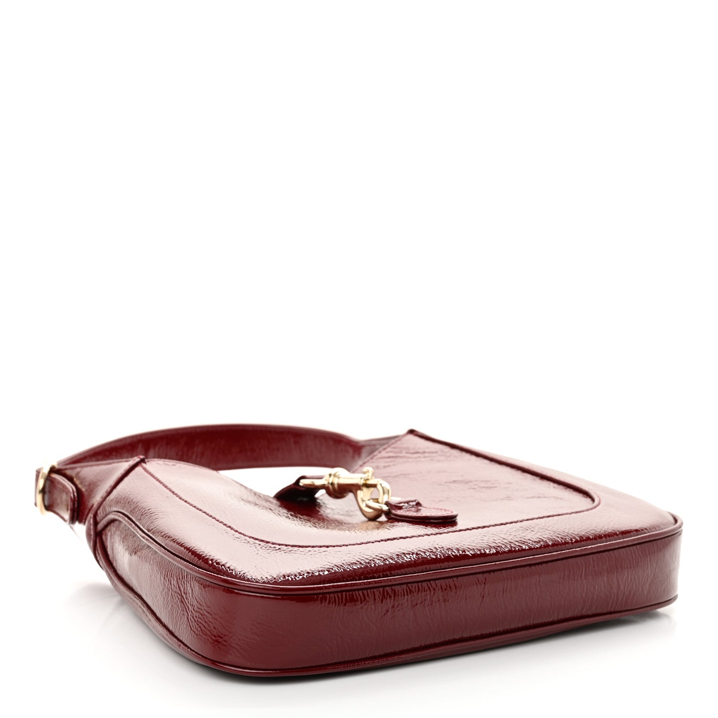 Patent Calfskin Small Jackie Shoulder Bag Rosso