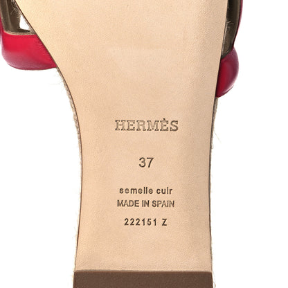 Hermes Nappa Famosa Espadrille Sandals 37 Rosa Framboise 6 of 7