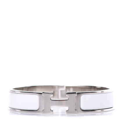 Hermes Enamel Narrow Clic Clac H Bracelet PM White 1 of 7