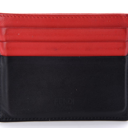 Fendi Vitello Century Monster Eyes Inlay Card Holder Black Giallo Rosso 10 of 10