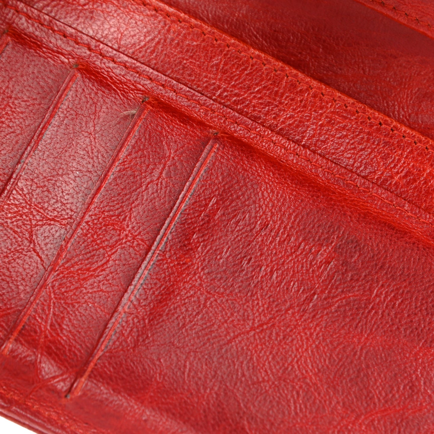 Calfskin Quilted Large Flap Wallet Red
