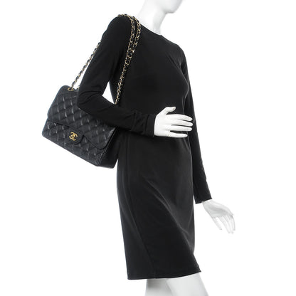 Chanel Caviar Quilted Jumbo Double Flap Black 2 of 9