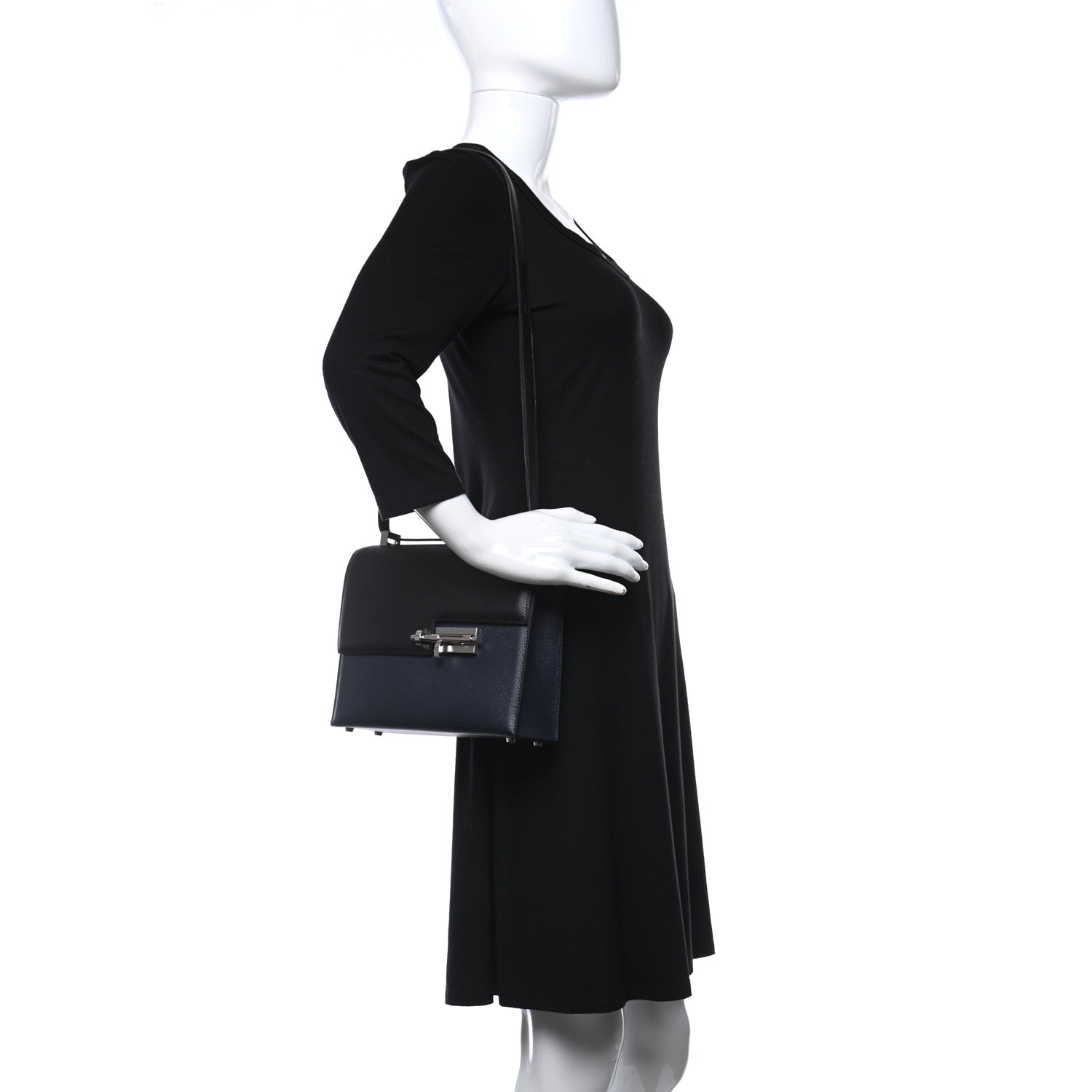 Hermes Epsom Verrou 21 Black Bleu Nuit 2 of 9