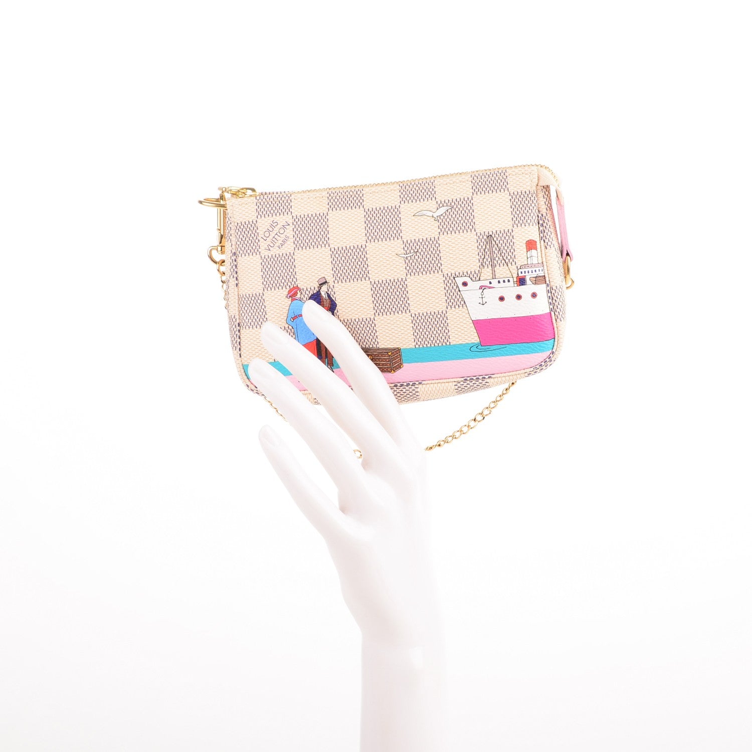 Louis Vuitton Damier Azur 2016 Christmas Animation Mini Pochette Accessories 2 of 7
